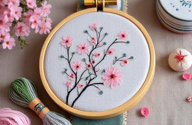 桜の刺繍キット