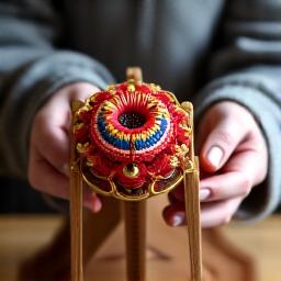 ワークショップの様子:組紐
